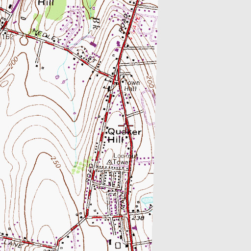 Topographic Map of Quaker Hill, RI