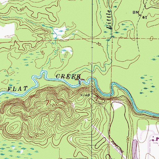 Topographic Map of Little Mill Creek, AL