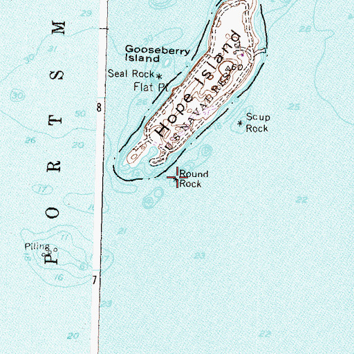 Topographic Map of Round Rock, RI