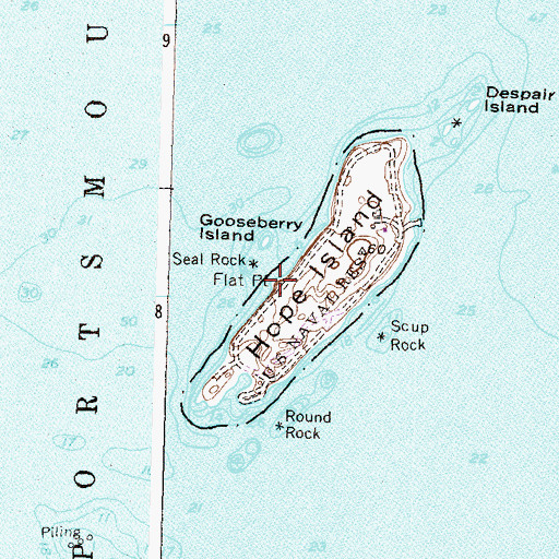 Topographic Map of Flat Point, RI