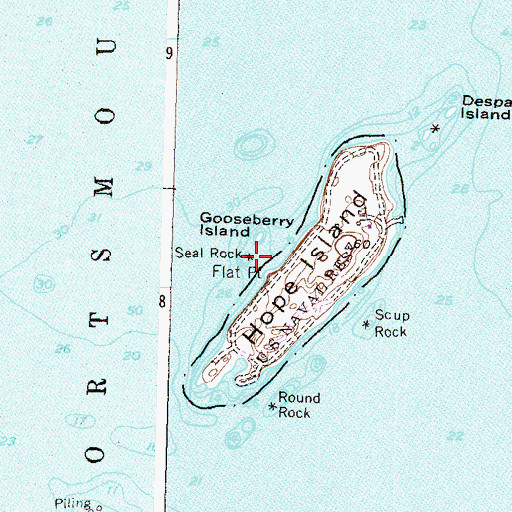 Topographic Map of Seal Rock, RI