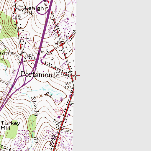 Topographic Map of Portsmouth, RI