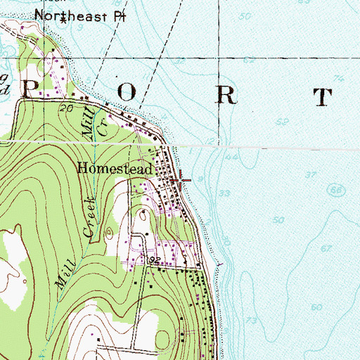 Topographic Map of Homestead, RI