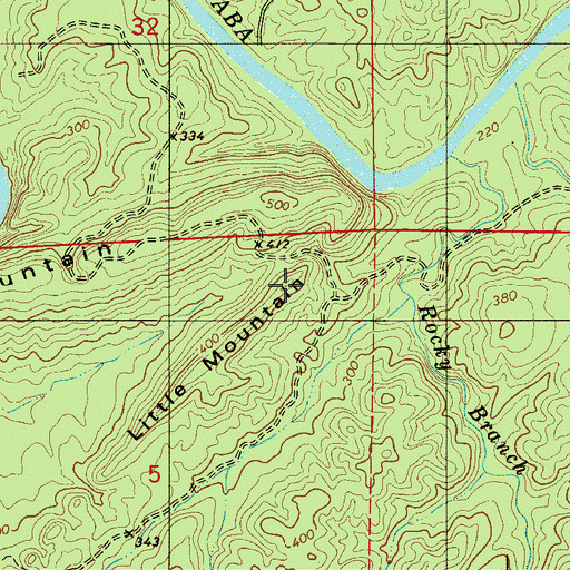 Topographic Map of Little Mountain, AL