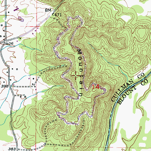 Topographic Map of Little Mountain, AL