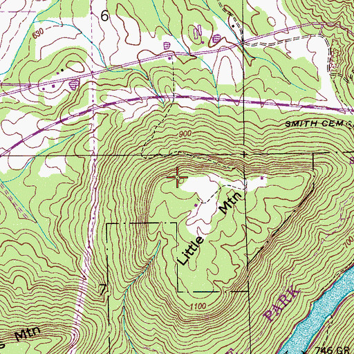 Topographic Map of Little Mountain, AL