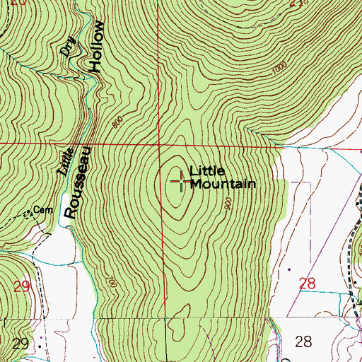 Topographic Map of Little Mountain, AL