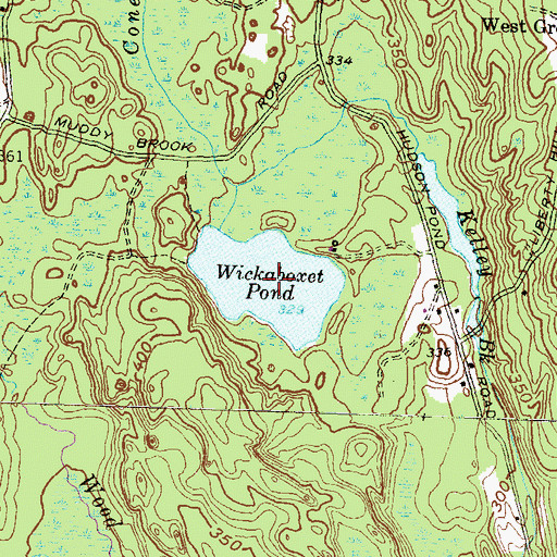 Topographic Map of Wickaboxet Pond, RI