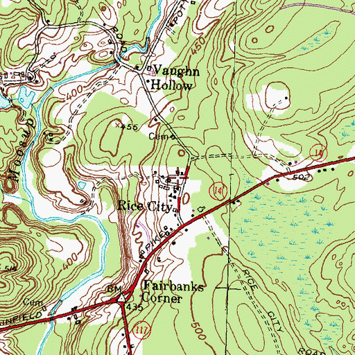 Topographic Map of Rice City, RI