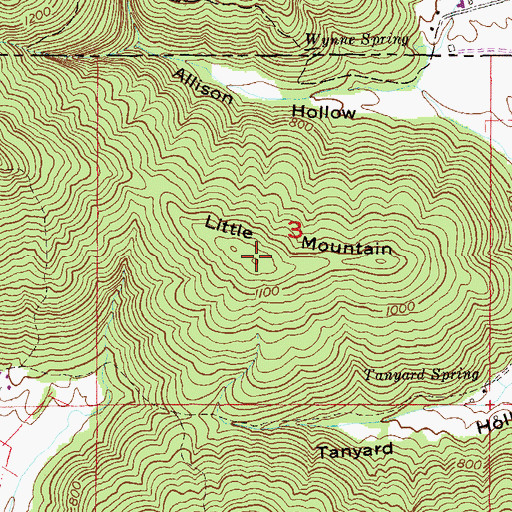 Topographic Map of Little Mountain, AL