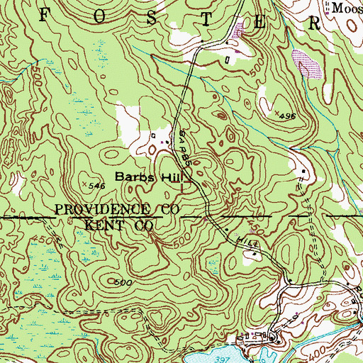 Topographic Map of Barbs Hill, RI