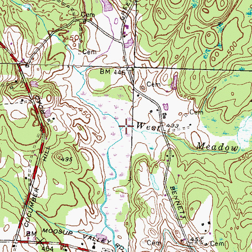 Topographic Map of West Meadow Brook, RI