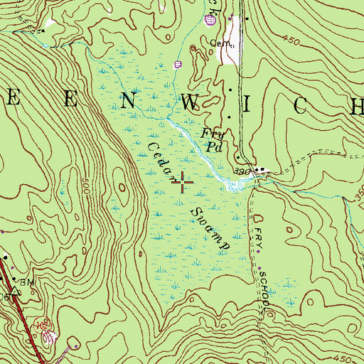 Topographic Map of Cedar Swamp, RI