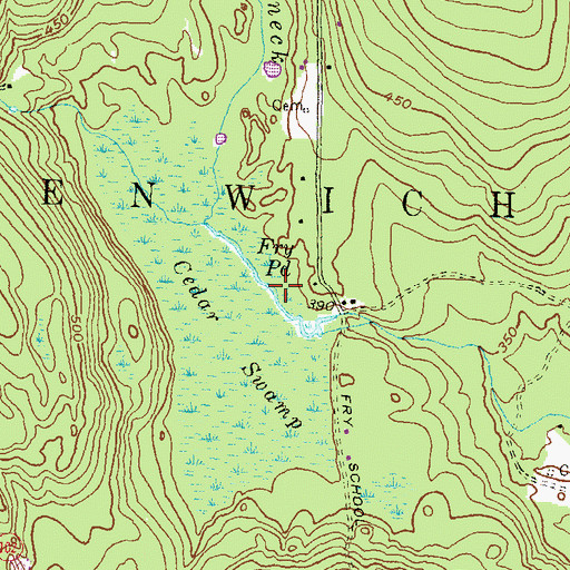 Topographic Map of Fry Pond, RI