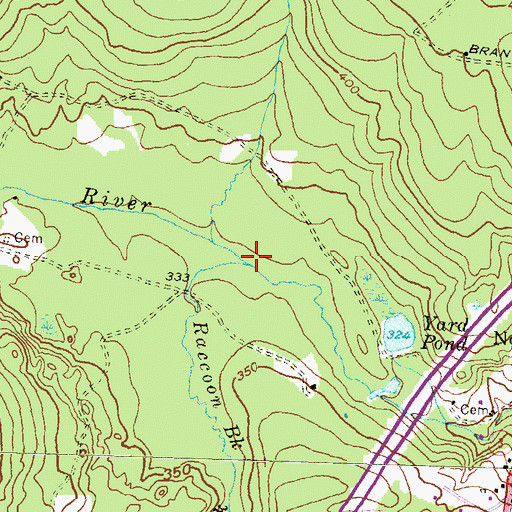 Topographic Map of Raccoon Brook, RI