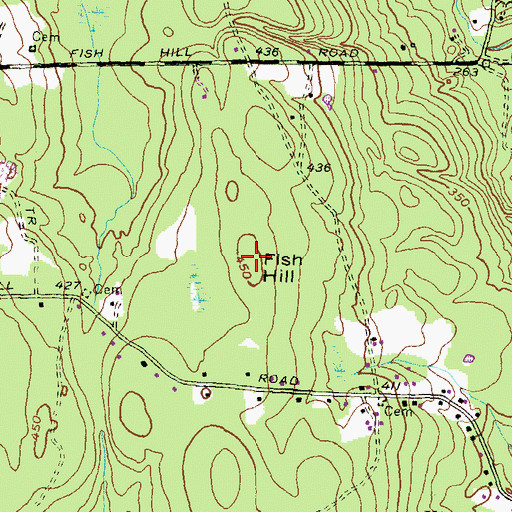 Topographic Map of Fish Hill, RI