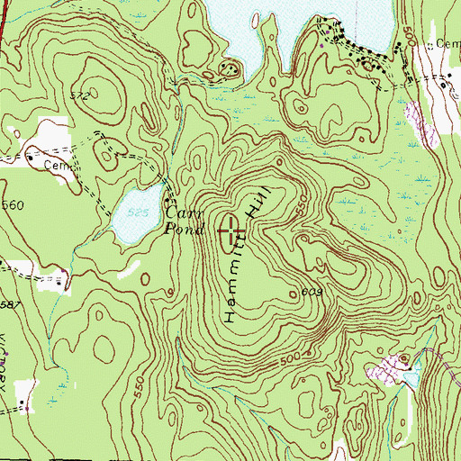 Topographic Map of Hammitt Hill, RI