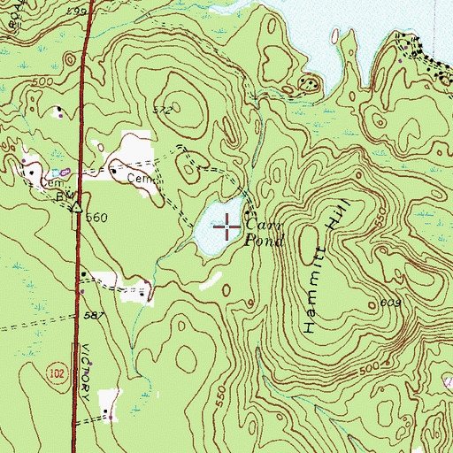 Topographic Map of Carr Pond, RI