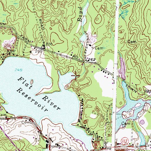 Topographic Map of Boyd Brook, RI
