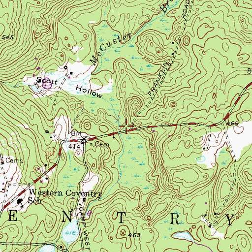 Topographic Map of Scott Hollow, RI