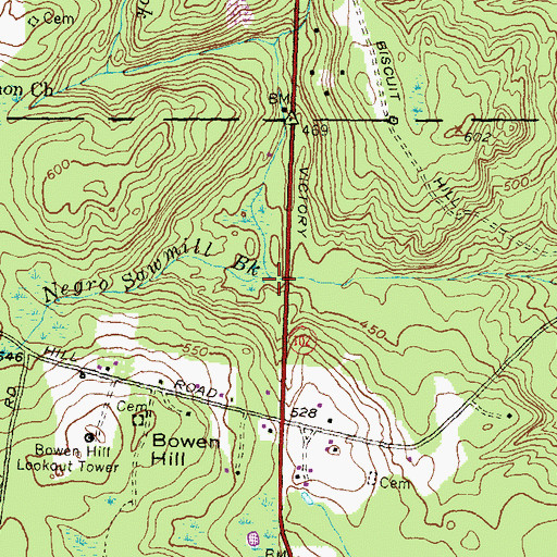 Topographic Map of Negro Sawmill Brook, RI