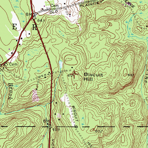 Topographic Map of Biscuit Hill, RI