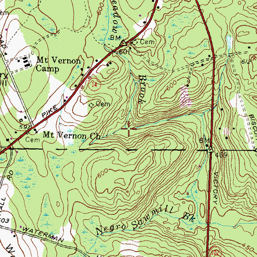 Topographic Map of Turkey Meadow Brook, RI