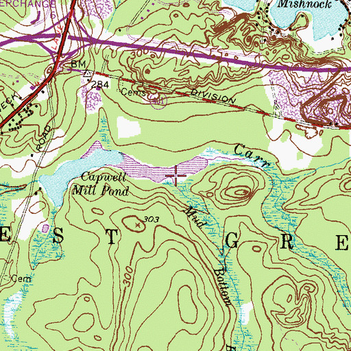 Topographic Map of Mud Bottom Brook, RI