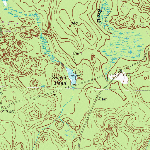 Topographic Map of Sweet Pond, RI