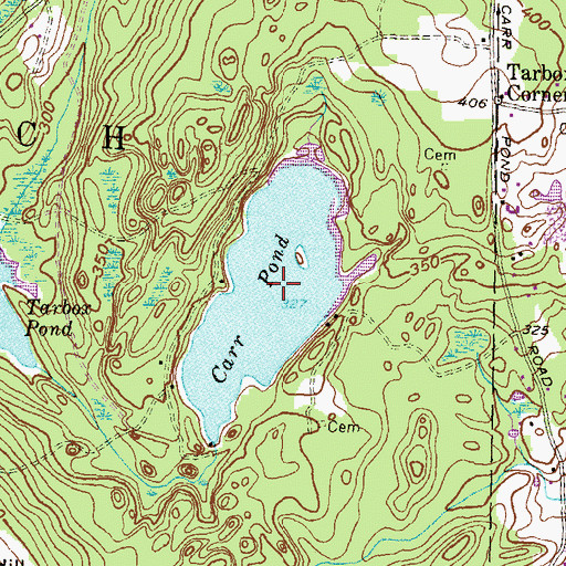 Topographic Map of Carr Pond, RI