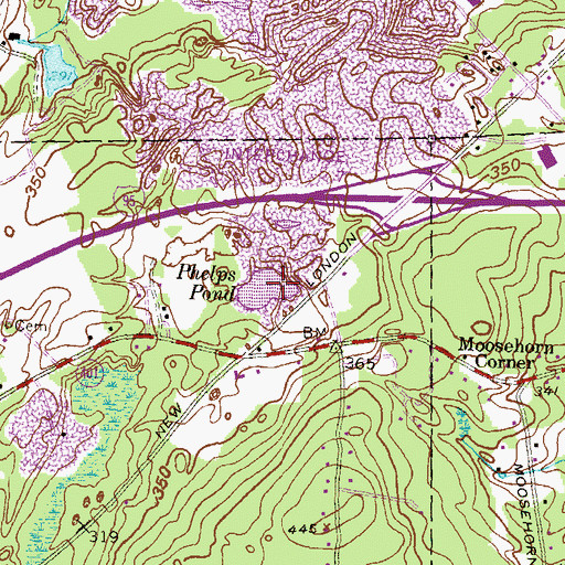 Topographic Map of Phelps Pond, RI