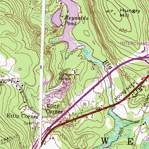Topographic Map of Camp Bosco, RI