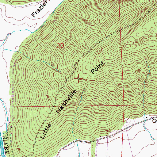 Topographic Map of Little Nashville Point, AL