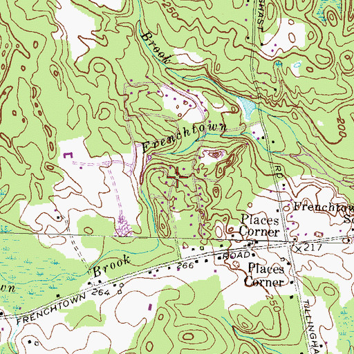 Topographic Map of Mawney Brook, RI
