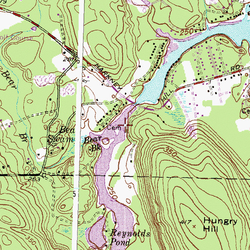 Topographic Map of Bear Brook, RI