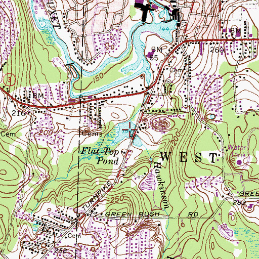 Topographic Map of Flat Top Pond, RI