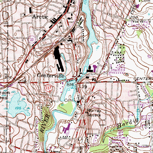 Topographic Map of Centerville, RI