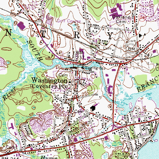 Topographic Map of Washington, RI