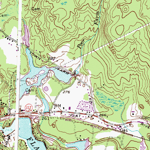 Topographic Map of Poor Farm Brook, RI