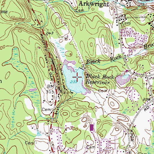 Topographic Map of Black Rock Reservoir, RI
