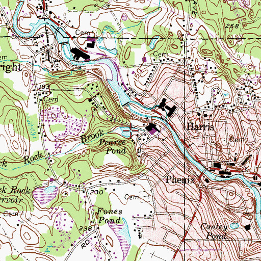 Topographic Map of Pearce Pond, RI