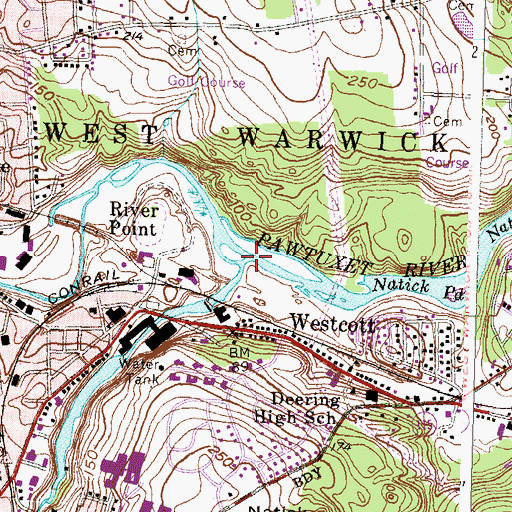 Topographic Map of South Branch Pawtuxet River, RI