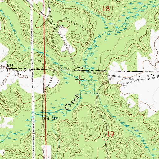 Topographic Map of Little Omusee Creek, AL