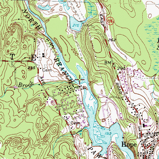 Topographic Map of Colvin Brook, RI