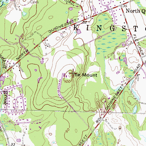 Topographic Map of The Mount, RI