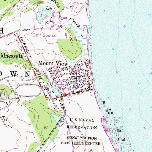 Topographic Map of Mount View, RI