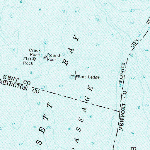 Topographic Map of Hunt Ledge, RI