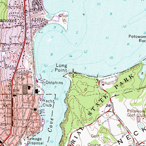 Topographic Map of Long Point, RI