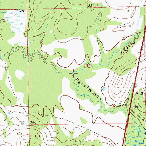 Topographic Map of Little Persimmon Creek, AL