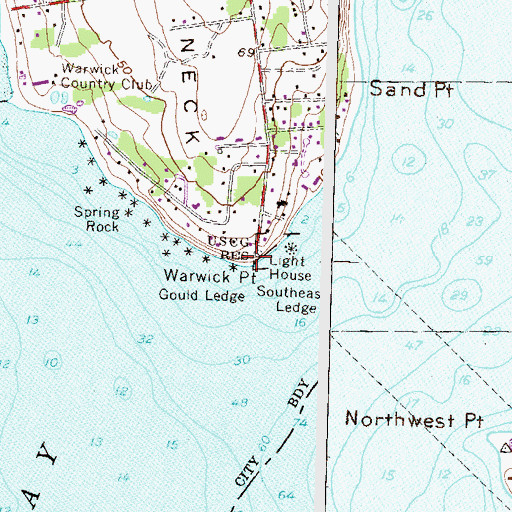 Topographic Map of Warwick Point, RI